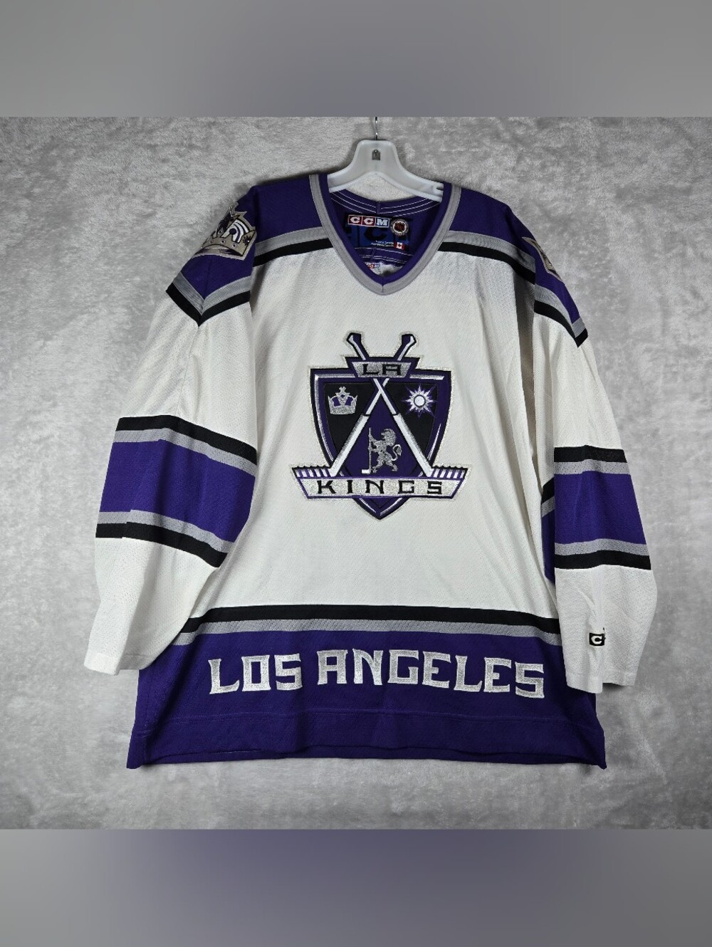 Vintage CCM Los Angles Kings Hockey Jersey Mens Sz XL Extra Large Purple Silver